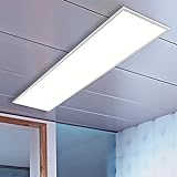 LED Panel Pendel, MARA weiß, 120x30cm, 42W LED Bürolampe als Pendelleuchte, neutralweiß, Büroleuchten, Deckenleuchte