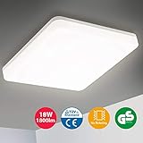 Oeegoo 18W LED Deckenleuchte Bad, 1800LM Flimmerfreie Deckenlampe, IP44 Wasserdicht Badlampe für Badezimmer, Wohnzimmer, Schlafzimmer, Kinderzimmer,...